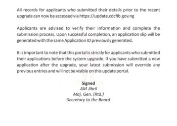 CDCFIB Opens Portal for Pre-Upgrade Applicants to Verify Records