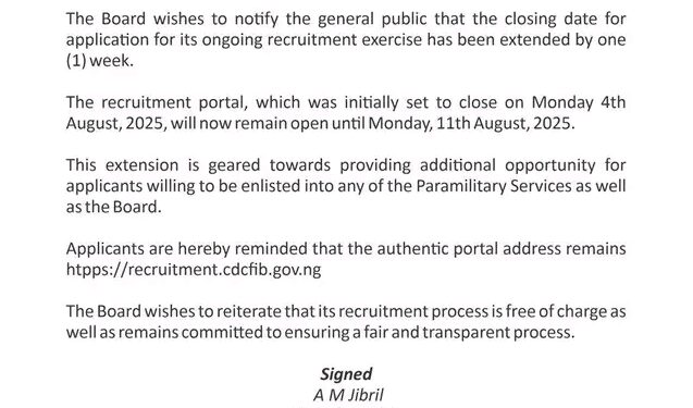 More Time for Applicants as CDCFIB Extends Recruitment Window