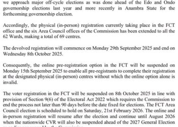 INEC Suspends Online Pre-Registration, Orders Physical Capture in FCT